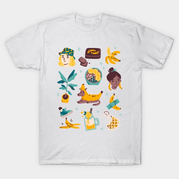 All Things Banana T-Shirt by SashaKolesnik
